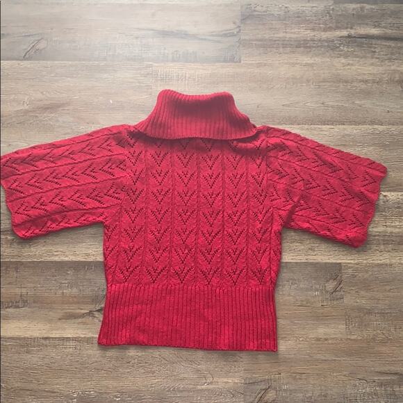 Open Knit Dolman Sleeve Cowl Turtleneck Sweater M - Picture 1 of 6